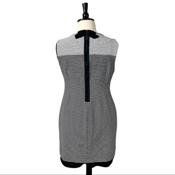 Isaac Mizrahi IMNYC Women's Black White Stripe Ponte Knit Sheath Dress Size XL - Picture 4 of 11